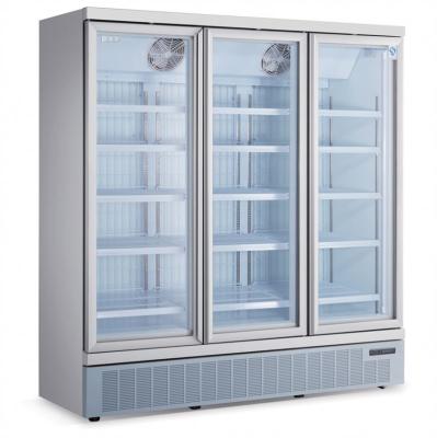 China High Quality Single-temperature Fan Cooling Single Door Refrigerator Commercial Glass Upright Drinks Fridge Display Refrigerator Showcase for sale