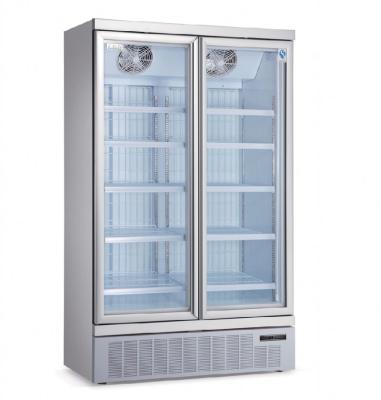 China Commercial Single-Temperature Supermarket Vertical Plug In Right Glass Door Energy Beverage Beverage Display Cold Fridge Freezer for sale