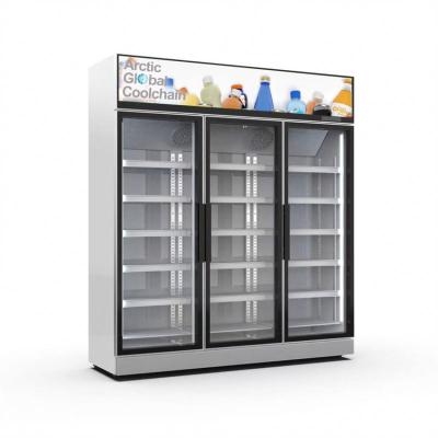 China Double-temperature supermarket glass door wall freezer display wall refrigerator for sale