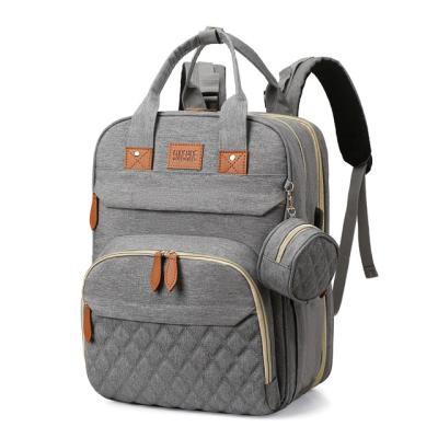 China With USB factory wholesale mother bag mother and baby bag large capacity diaper bag with crib backpack for sale