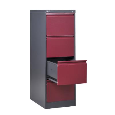 China Overturned Structure Factory Price Metal File Storage Office Furniture Vertical Steel 4 Drawers Cabinet for sale