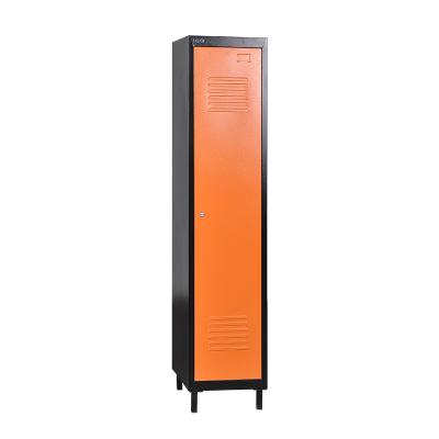 China Durable Cheap Cold Rolled One Door Locker Steel Metal Single Door Wardrobe With Standing Feet for sale