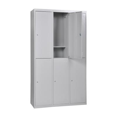 China Office Metal Office Furniture Six Door Staff Lockers Storage Steel Lockers for sale