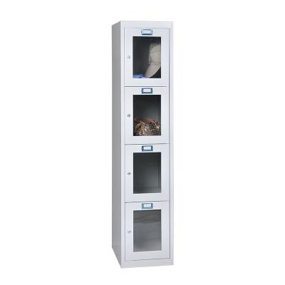 China Office Luoyang Four Tier Glass Door Steel Locker Acrylic /Metal Door Storage Lockers for sale