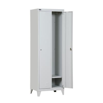 China Office Factory Vertical Two Door Cabinet Legs Storage Clothes Steel Lockers for sale