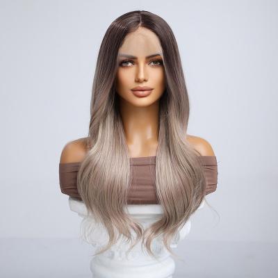 China Body Wave AT  Wigs Wholesale  Synthetic hair party daily used long style for white women lace front wigs for sale