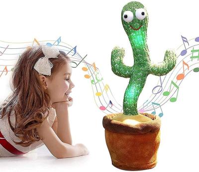 China Gifts Dance 120 Music Record And Follow You Speak And LED Glows Cactus Electronic Toy Holiday Decoration For Kids for sale