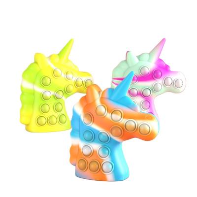 China The Children & Adult Toys Lighting Party Link Dye Silicone Shiny Squeeze Bouncing Balls Push Bubble Squishy Unicorn 3d Wiggle Sensory Balls Toys for sale