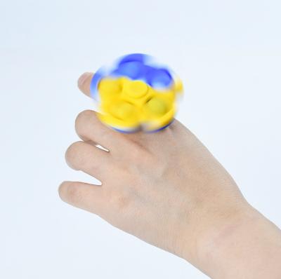 China New Eco-friendly Material Silicone Release Pressure Toy Portable Bubble Tie-Dye Fidget Spinner Ring for sale