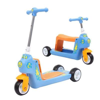 China Hot Sellling 2 in1 Kid Ride Scooter Slide Scooter Baby Toy 3 Wheels Two in One Scooters for Toddlers for sale