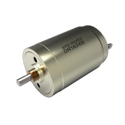 China Totally enclosed carbon brush coreless brushed DC motor for robotics applications DR1624B for sale