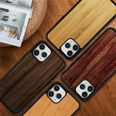 China Soft Tpu Case Cell Phone Back Cover Real Bamboo Wood Case For iPhone 11 12 Pro 13 Max Back Cover for sale