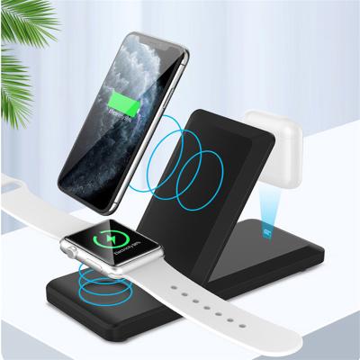 China UniversalÂ   Fast QI Mobile Phone Adapter Folding Bracket Magnetic Holder Station 3 in 1 15W Wireless Charger for sale