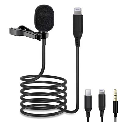 China Lavalier Microphone Best Selling Product Condenser Microphone Clip On Lavalier Microphone For iPhone for sale