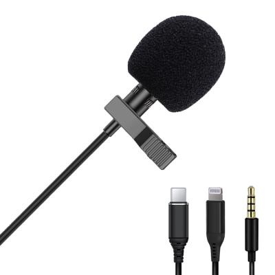 China Handheld Microphone Mini Portable Lavalier Microphone Detachable Condenser Lapel Microphone Suitable for iPhone and Android for sale