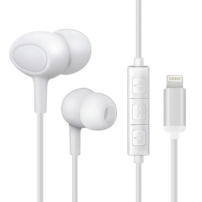 China In-ear MFi certified mobile phones accessories new handfree earbuds earphone with lightning cable for sale