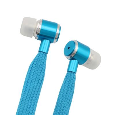 China In-Ear Air Tube Cord Braided Flat Cable Cable Headphones With MIC Headset for sale