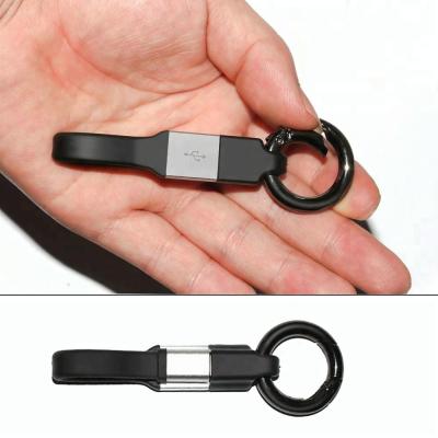 China Portable Mini Mobile Phone Mic USB Fast Charging Key Anchor Chain and Data Sync Short Charger for Huawei and Samsung Smartphone for sale