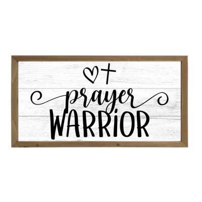 China Warrior Modern Wooden Modern Farmhouse Prayer Sign Quote Sign Europe Farmhouse Frame Wood Sign for sale