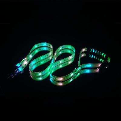 China DETACHED Factory Supply LED Light Up Waterproof Dog Hook Green PVC Dog Leash Good Quality for sale