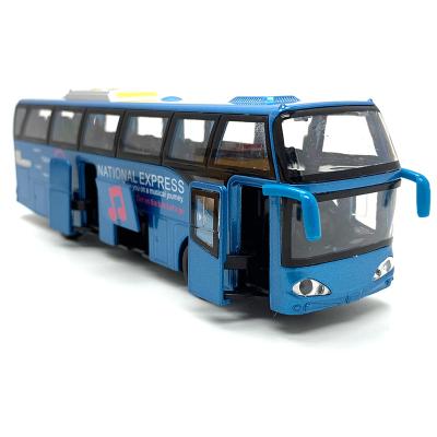 China Toy Doors Pull Back OEM ODM Christmas Gift Metal Open Diecast Model Bus Kids Big Children Play Bus for sale