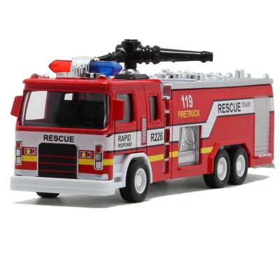 China Diecast Toy New Arrive Fire Engine Car Pull Back Truck Fire Truck Diecast Fire Truck Toys for sale