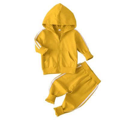 China 2021 New Casual Kids Joggers Boys Spring Kids Girls Baby Boy Sweatshirt Sweatpants Clothing Set Zipper Hoodies Joggers Sports Sets for sale