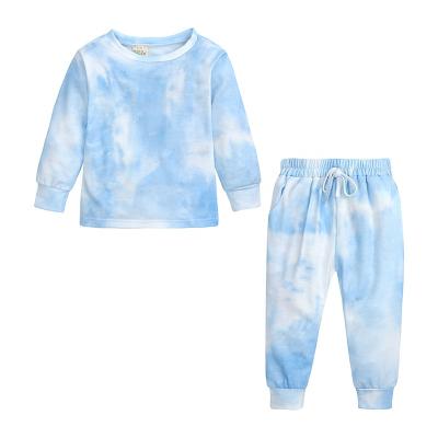 China New Next Kids Casual Long Sleeve Sports Suit Boys Tie Dye Printed Girl Two Piece Set for sale