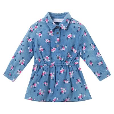 China Breathable Kids Clothes Long Sleeves Kids Prints Skirt Baby Dress Denim Party Bridesmaids Dresses For Spring Autumn for sale