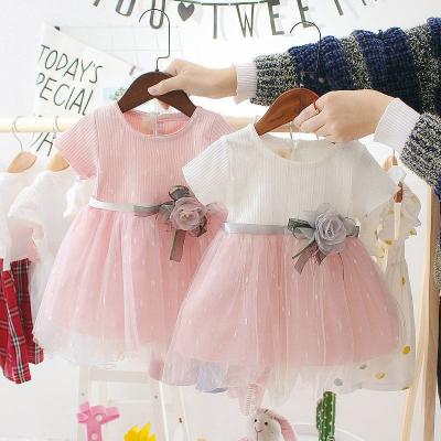 China Anti-wrinkle European Summer Cute Soft Kids Party Birthday Skirt Chiffon Solid Layered Tulle Lace Tutu Dress Elegant Princess For Baby Girls for sale