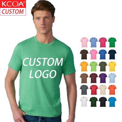 China Custom Soft 100% Cotton Anti-Shrink Mens White T-Shirts O-Neck T-Shirt With Custom Printing for sale