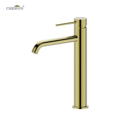 China Contemporary High Quality Watermark CUPC Bathroom Cheston sus304 Handle Basin Faucet Gold Single Basin Faucet for sale