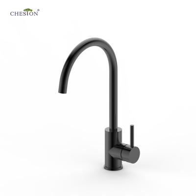 China Black Brass Brass Water Taps Metered Fixtures No Sprayer Deck Kitchen Sink Mixer for sale