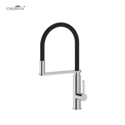 China Pull Down Spray Water Brass Sink To Pull Down Black Hose With Sprayer Kitchen Faucet for sale