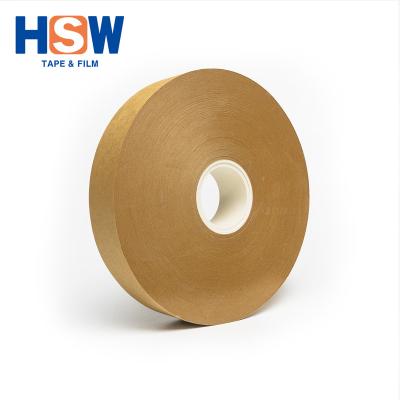 China Machine Packing Environmental Friendly 145um Brown Kraft Paper Hot Melt Tape Tape For Wrapping for sale