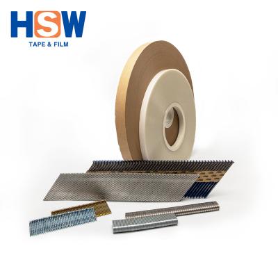 China 450um Brown Kraft Paper Heat Resistant Heat Sealable Tape For Joining Nails Staples C-Rings for sale