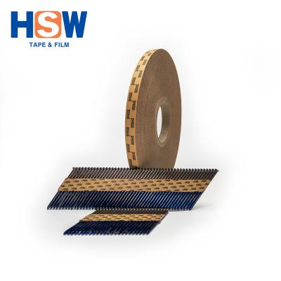 China 240um Brown Kraft Paper Heat Resistant Hot Melt Strip For Nails Staples Collating C-Rings for sale