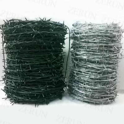 China Used as fence foryard 25KG Hot-dipped galvanized or PVC coated barbed wire with customizable specification for sale