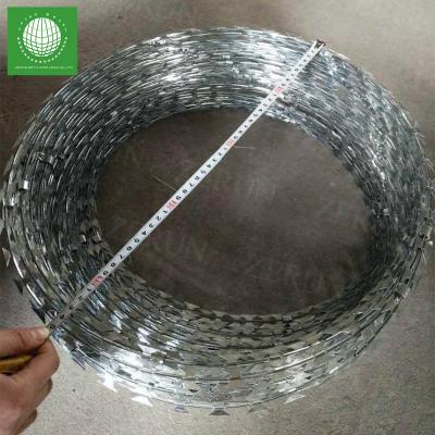 China Safety Wrap Flat Coil Concertina Razor Wire Mesh With Galvanized for sale