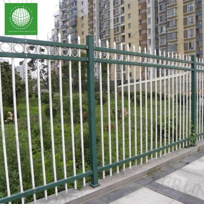 China Easily Assembled Cheap Modern Metal Fence Galvanized Picket Wrought Iron Fence Panels Steel Fence for sale