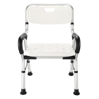 China Factory direct sales aluminum white non-slip elderly folding bath chair for bathroom for sale