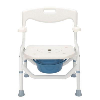 China 28.6*1.25mm Hot Sales Aluminum Folding Commode Elder Chair With Bedpan for sale