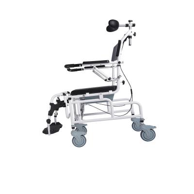 China Hot Selling Aluminum Alloy Manual Commode Medical Folding Wheelchair With Wheels for sale