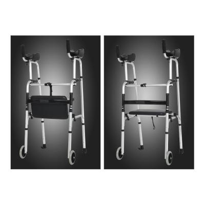 China Height Aluminum Medical Aluminum Adjustable Folding Frame Walking Aid For The Elderly for sale