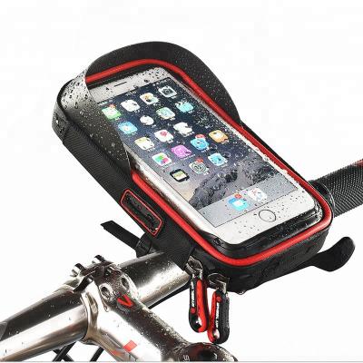 China JUNYUAN Durable Strap Bike Waterproof Touch Screen Phone Bag Holder Bicycle Handlebar Bike Bags for sale