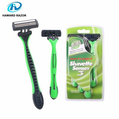 China D316L Rubber Handle Stainless Steel Triple Blade Razor D316L for sale