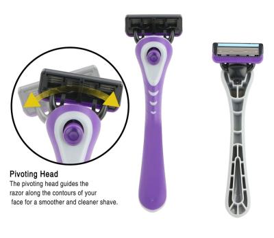 China Five Blade D951L TPR Plastic Rubber&ABS Handle 5 Blade System Razor for sale