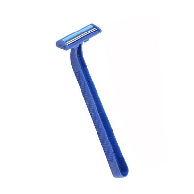 China Haward Factory Twin Blade Stainless Steel Twin Blade With Lubricate Strip Long Handle Disposable Razor for sale