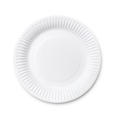 China Daily Uncoated White Paper Paper Dishes 7 Inch 9 Inch Disposable Paper Plates Small Round Dessert Dishes for sale