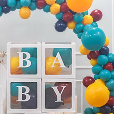 China Holiday decorations wholesale factory decoration gift box manufacturer BABY box balloon 30*30cm square baby shower surprise box for sale